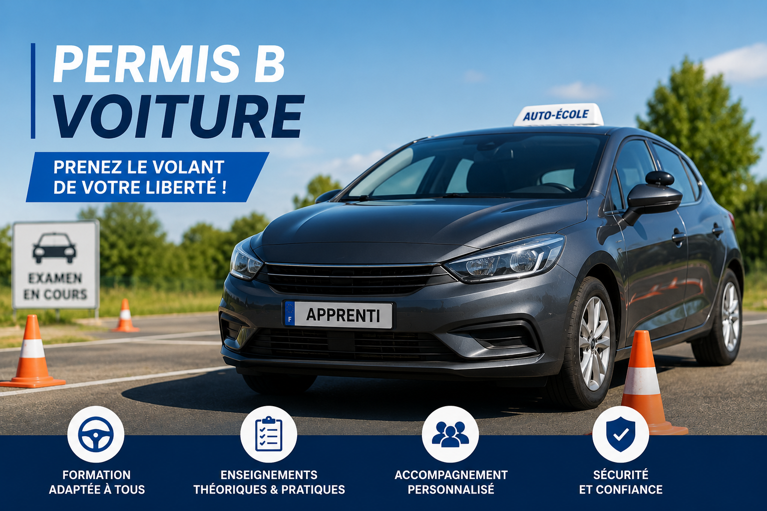 Formation permis B voiture — auto-école MonPermisCPF